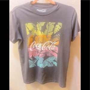 Coca Cola T- shirt with Tropical Print Size S Like New!